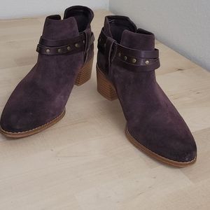 Clarks Purple Suede Ankle Boots